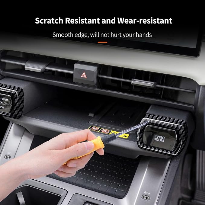Console AC Switch Panel Trim Compatible with Toyota RAV4 XLE Premium/LE/SE/XSE/Limited/Woodland 2026+, Wireless Charging Arear Button Frames, Drive Mode Switch Knob Frame for RAV4 2026 (Black)