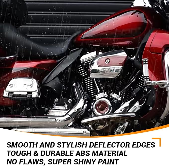 Color - Matched Mid Frame Air Deflectors Heat Shield, Perfectly Fit for Harley Touring Models 2009-2026 Vivid Black