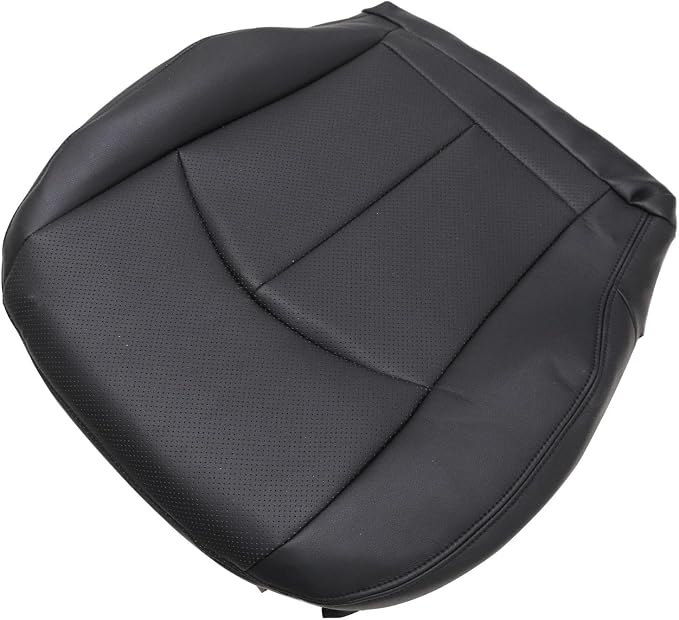 SecosAutoparts Black Front Driver & Passenger Side Bottom Replacement Perforated Leather Seat Covers Compatible with Mercedes Benz E63 E280 E300 E320 E350 E500 E550 2003-2009