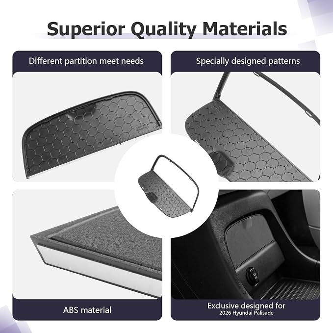 LUWU Palisade 2026 Center Console Hidden Box Organizer Compatible with 2026 Hyundai Palisade Accessories Console Organizer Tray Armrest Hidden Storage Box Secret Box Secondary Storage
