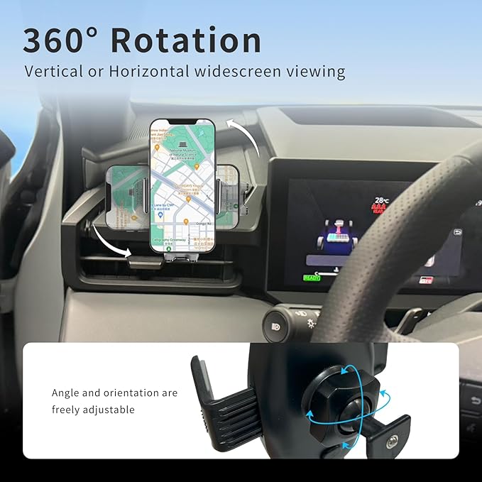 Car Phone Holder for Toyota RAV4 2026,Vehicle-Specific Driver-Side Left Air Vent Phone Mount,One-Button Quick Release 360° Rotation Cell Phone Holder,Hands-Free RAV4 Interior Accessories