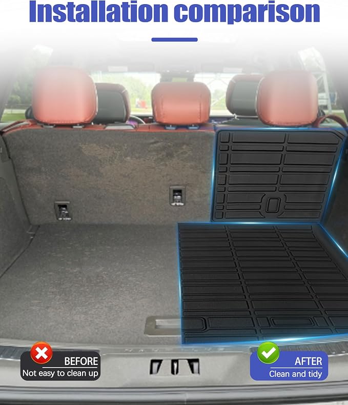 Cargo Liners Backrest Mat for Lincoln Nautilus Accessories 2024-2025 2026 with Hook&Loop Rear Trunk Mat Rear Seat Back Cover Protector All Weather Anti-Slip Split Dog Liner 3 PCS