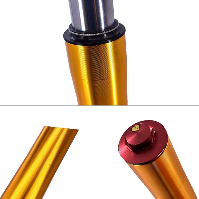 Front Inverted 630MM Fork 45MM/48MM with Shock Protector Cover for Chinese Dirt Pit Bike CRF KLX (Gold Red-15mm Alxe)