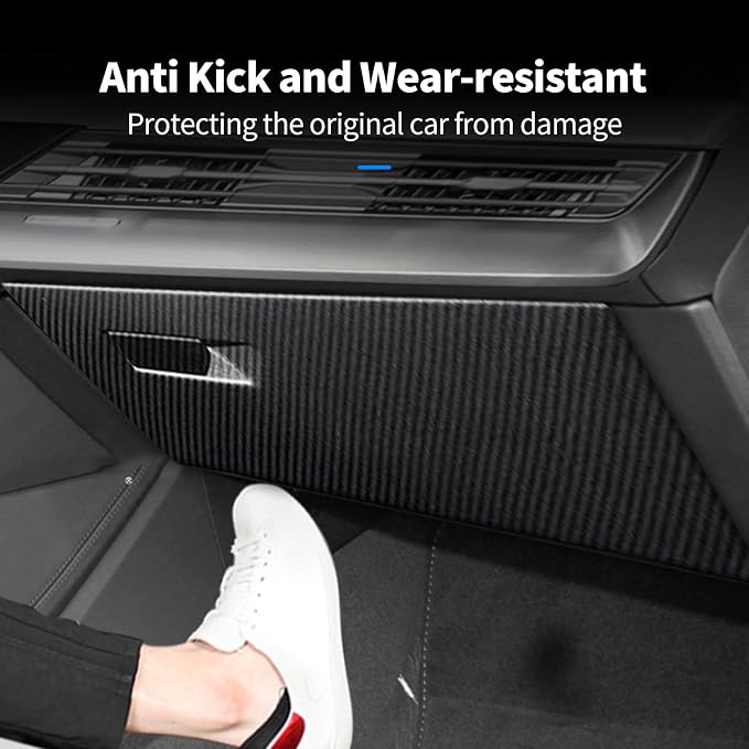 Center Console Co-Pilot Glove Box Panel Cover Protective Trim Compatible with Audi A3 8Y 2015-2020 2021 LHD, ABS Carbon Fiber Texture Glove Box Panel Cover