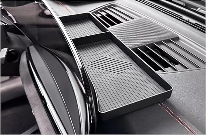 SXCY for 2026 Audi Q5 Dashboard Organizer Tray for 2025 2026 Audi Q5 Accessories Screen Back Console Tray 2025 2026 Q5 Behind Dash Console Organizer | 2026 Q5 Screen Back Console Tray(ABS Plastic)