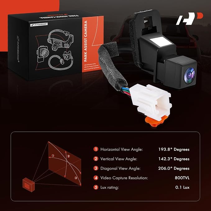 A-Premium Park Assist Camera Rear View Backup Reverse Camera Compatible with Select Honda Models - 2016 HR-V HRV - Replace# 39530T7A003