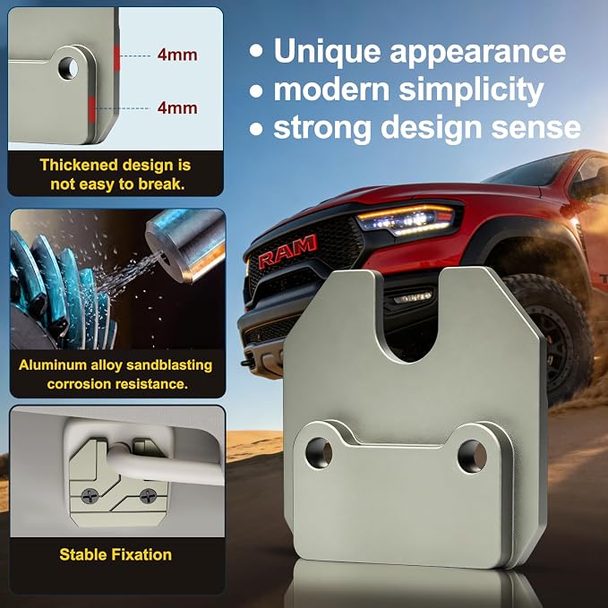 Sun Visor Repair Kit Compatible with RAM 1500 2019-2026, 2 Pack Sun Visor Clip for Trucks, Aluminum Alloy Visor Clip, Car Repair Kit Accessories, Ram 1500 Accessories,Champagne