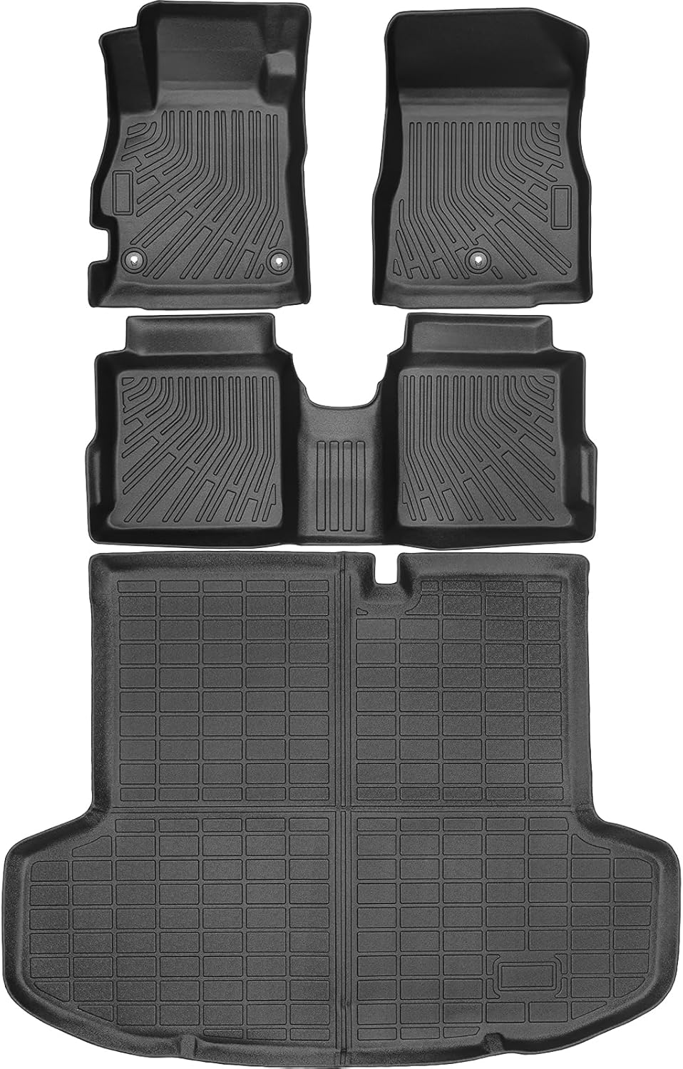 Floor Mats & Cargo Liner Custom for 2020-2025 Nissan Versa All Weather Protection TPE Floor Liners Front& Rear Row Full Set Nissan Versa Accessories,Black