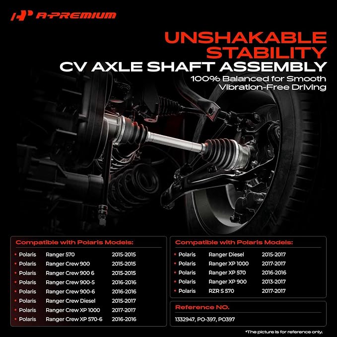 A-Premium Rear Driver or Passenger Side CV Axle Shaft Assembly for Polaris | Compatible with Ranger 570/Ranger Crew 900 2015, Ranger XP 900 2013-2017, Ranger XP 1000 2017, Ranger Crew Diesel 2015-2017