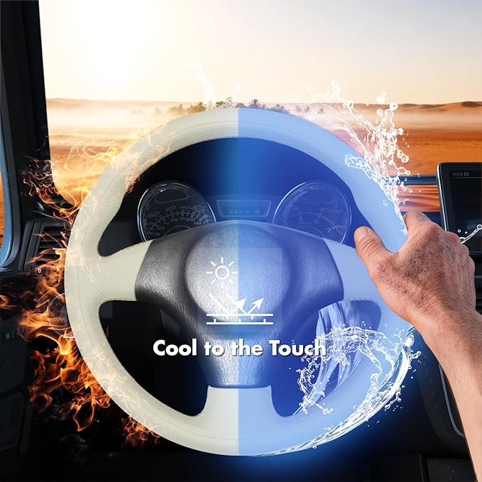 MEWANT Hand Stitch Steering Wheel Cover for Toyota RAV4 1998-2003 / Celica 1999-2006 / Corolla 2003-2008 / Matrix 2002-2008 / MR2 1999-2007 / Supra/Caldina, Custom Fit DIY Wrap Interior Accessories