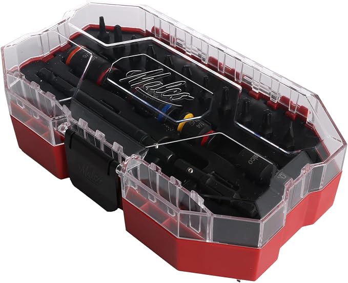 Malco KITCRB C-RHEX Socket Install Kit with Premium Case -Cleanable Reversible Hex Sizes (1/4"-9/16"), 2 Magnetic Shafts, 12 Impact-Rated Bits
