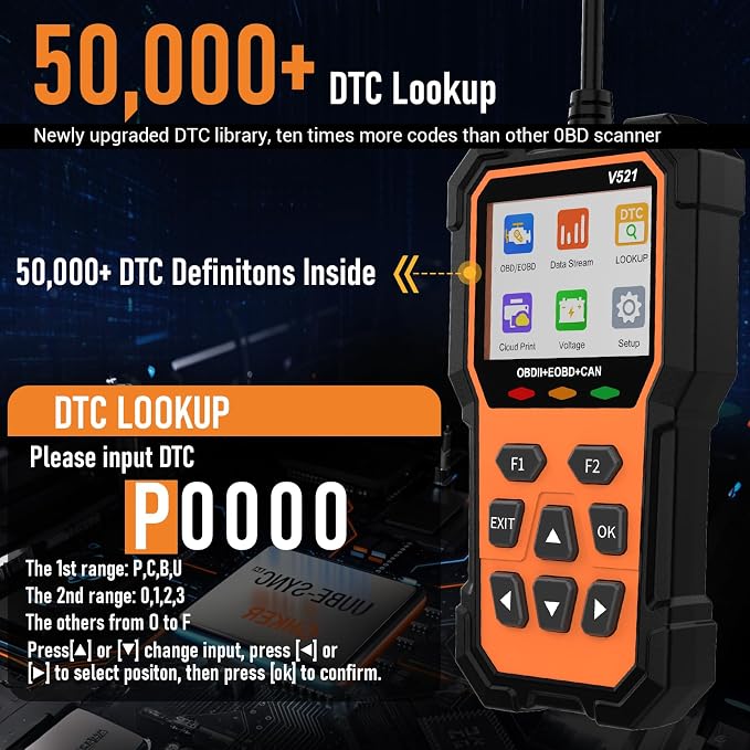 OBD2 Scanner Diagnostic Tool, Professional OBD2 Scanners Car Code Reader Check Engine Light with Reset OBDII/EOBD Car Scanner Diagnostic Tool for All Cars After 1996