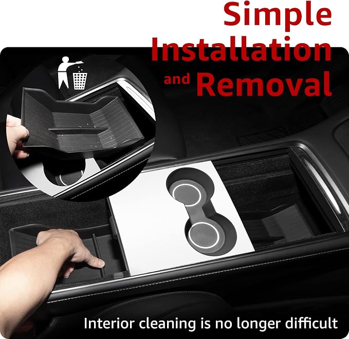 BASENOR Model 3 Rear Center Console Organizer and Control Lower Bottom Storage