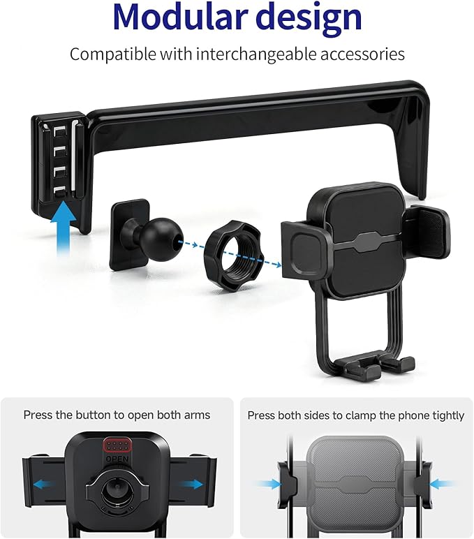 Wireless Charging car Phone Holder for Toyota Highlander/Hybrid 2020-2025 Accessories 12.3 inch Screen Fixed Clip,360° Rotation car Phone Mount Compatible with MagSafe