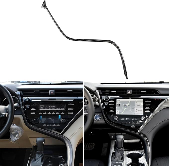 NVCNX Real Premium Carbon Fiber for Toyota Camry Accessories 2018-2024 2019 2020 2021 2022 2023 SE/LE/XSE/XLE/SE Nightshade/L/TRD Gas Hybrid Car Dash Strip Cover Interior Trim Sticker Decal 1PC