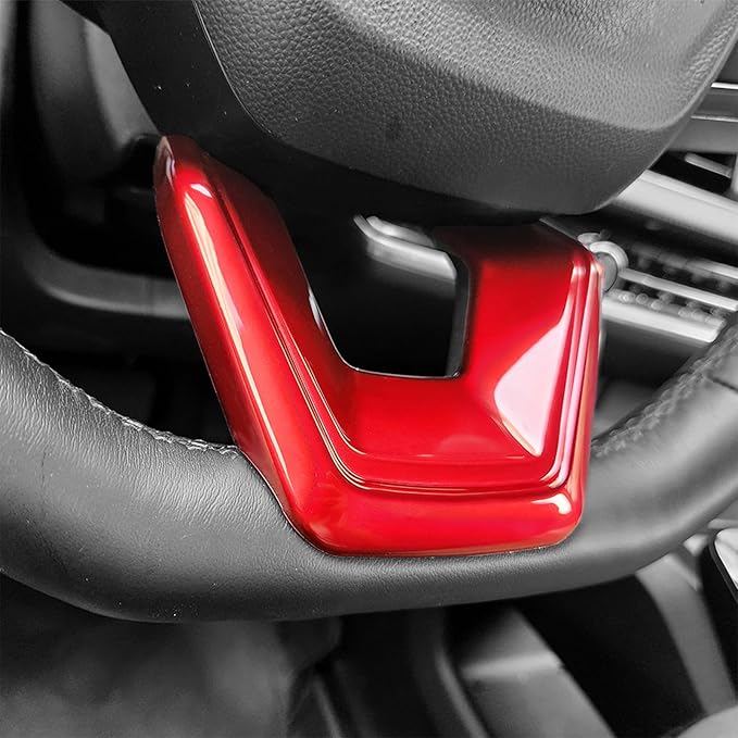 Premium Car Steering Wheel Handle Frame Cover, Compatible with Chevy Equinox 2025-2026 Accessories– Anti-Slip, Universal Fit, Easy Install & Luxury Upgrade Accessories (Red)