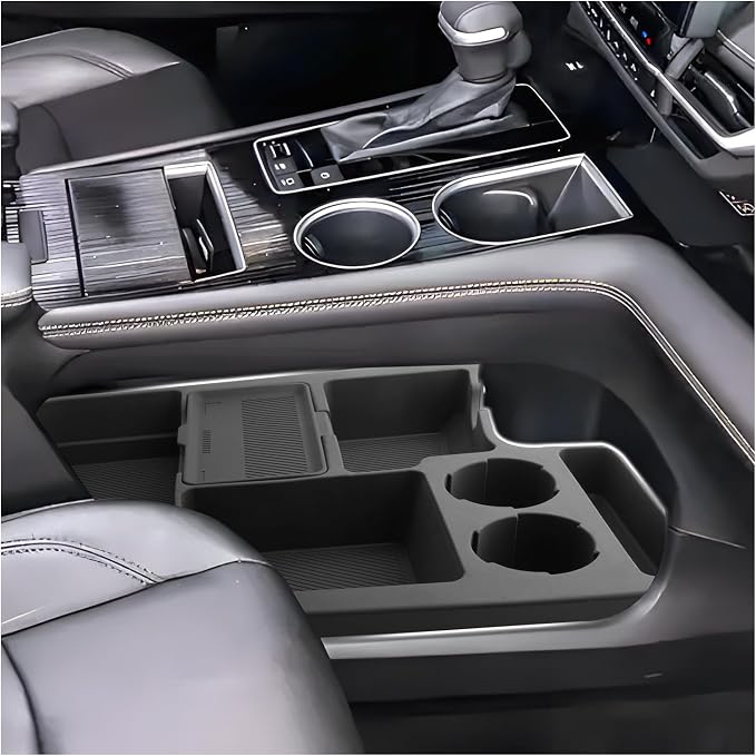 SXCY for 2025 2026 Toyota Sienna Center Console Organizer for 2025 2026 Toyota Sienna Accessories Silicone Under Console Cupholder Tray for 2021-2026 Sienna Under Console Storage[Not for Cool Box]