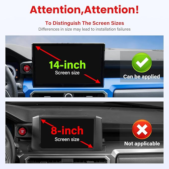Car Phone Holder for Toyota Tacoma 2024 2025 2026- for MagSafe Magnetic Cell Phone Mount for Tacoma Accessories 14 inch Touchscreen - Cradles Strong Magnets for iPhone（Not fit 8 inch
