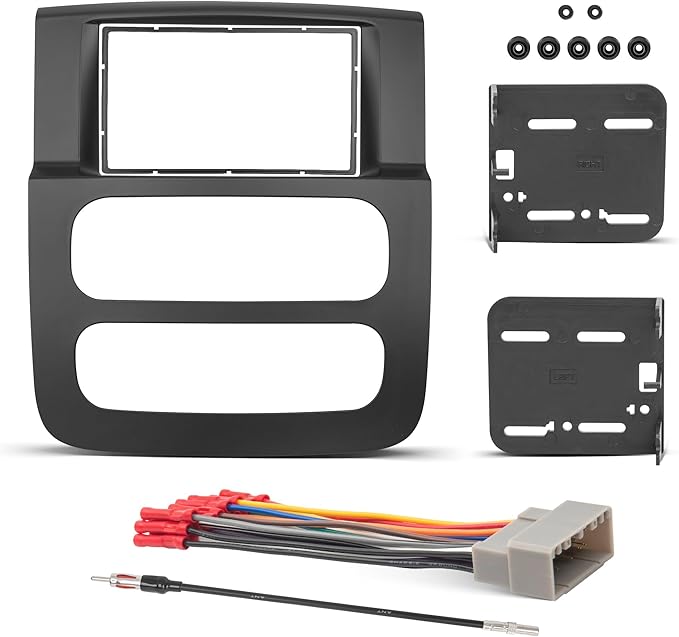 NuIth Double Din Radio Stereo Dash Kit with Radio Harness & Antenna Adapter for 2002-2005 Dodge Ram 1500 2500 3500, Double DIN Installation Multi Kit, DDIN Installation Kit for Ram