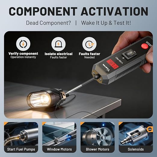 VDIAGTOOL V100 PRO Power Circuit Probe Tester, 6V-30V DC Multifunctional Car Test Light Automotive with Component Activation, Voltage, Continuity Test, Overload Protection for Car SUV RV Motorcycle