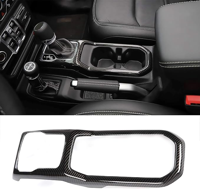 Shifter Bezel Dash Air Vent Trim 3PCS for Jeep JL JLU Gladiator JT 24-26 | Carbon Fiber Look Panel Covers Center Console Protective Set 2024 2025 2026 Wrangler Sahara Rubicon Interior Accessories