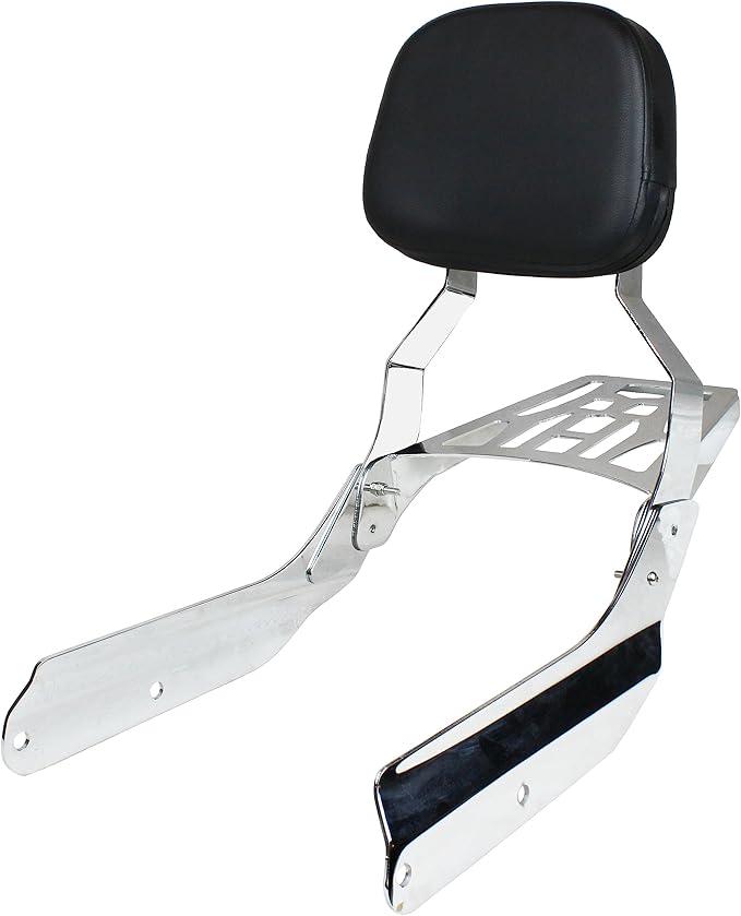 YHMOTO Passenger Sissybar Backrest with Luggage Rack Fits for Honda VTX 1300 1800 N/R/S Models 2002-2008 (Chrome)