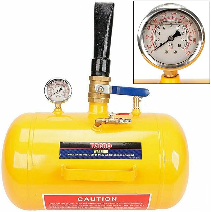 BLACKHORSE-RACING 5 Gallon Air Tire Bead Seater - 145PSI Blaster Tool Seating Inflator w/Gauge Car Truck ATV Tank Heavy Duty