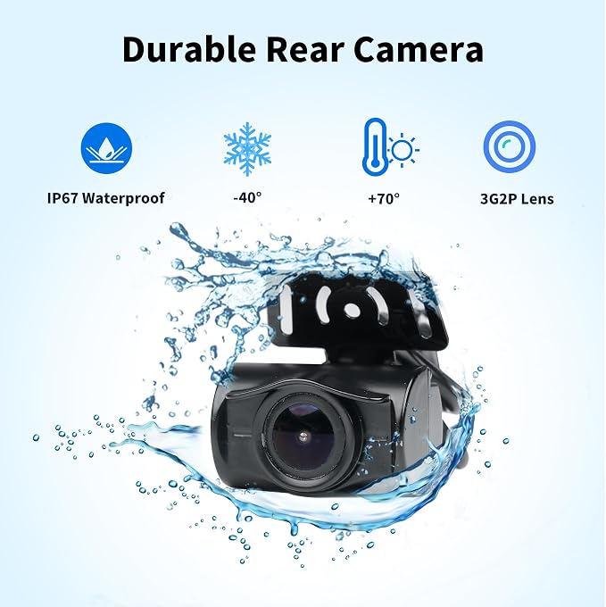 ATOTO Wireless Backup Camera, 140° Wide Viewing Angle, AHD 720P with Night Vision, Stable Signal Transmission Rear View Camera for Cars/SUVs/Trucks, WRC-HD10LR