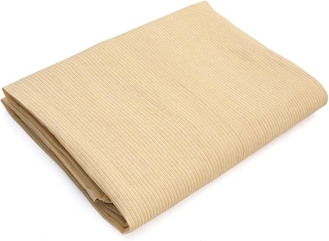 Shatex 90% Shade Fabric 10x 12ft Sun Shade Cloth with Grommets for Pergola Cover Canopy Wheat, 12 Bungee Balls