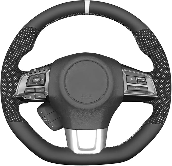 MEWANT Hand Stitch Steering Wheel Cover Wrap for Subaru WRX / WRX STI 2015-2021 - Steering Wheel Accessory