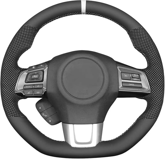 MEWANT Hand Stitch Steering Wheel Cover Wrap for Subaru WRX / WRX STI 2015-2021 - Steering Wheel Accessory