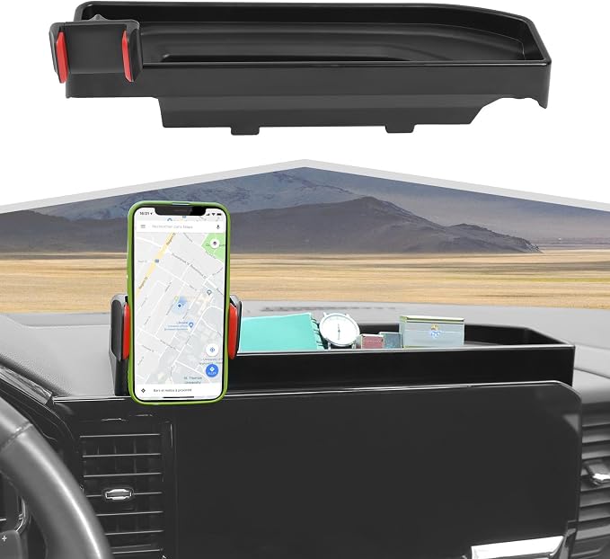 Fit for Chevrolet Silverado 2022+ Multi-Mount Phone Holder Dash Tray Center Console Dashboard Phone Mount with Organizer Interior Accessories