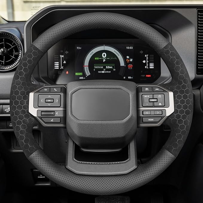 MEWANT Hand Stitch Steering Wheel Cover for Toyota Land Cruiser 2024-2026, Custom Fit DIY Wrap Interior Accessories