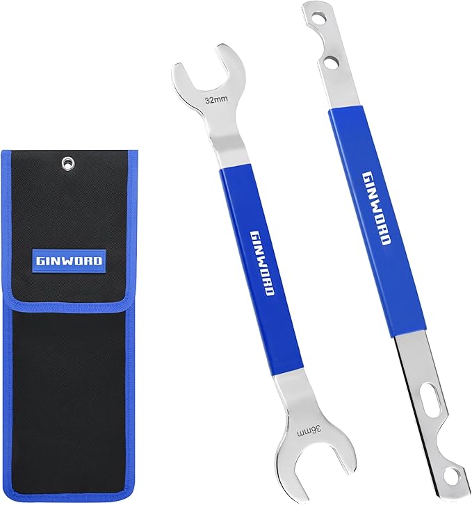 2Pcs Fan Clutch Wrench Set, 32mm & 36mm Wrenches,Water Pump Pulley Holder for Ford,BMW,GM,Chevrolet,Blue