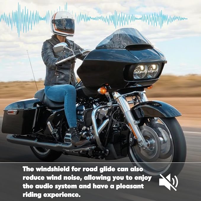 Smoke 13" Windshield for Harley Davidson Touring Road Glide CVO FLTRX/FLTRXS/FLTRK/FLTRU/FLTRUSE 2014-2022 Windscreen Air Deflector