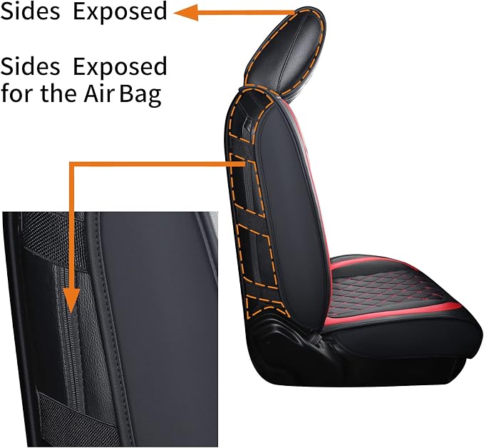 Aierxuan Jeep Wrangler JK JL 4-Door Seat Covers Full Set Custom Fit 2007-2026 Unlimited X Rubicon 392 Sahara Willys Sport High Altitude 4X4 Truck Pickup Waterproof Leather (Full Set/Black-R)