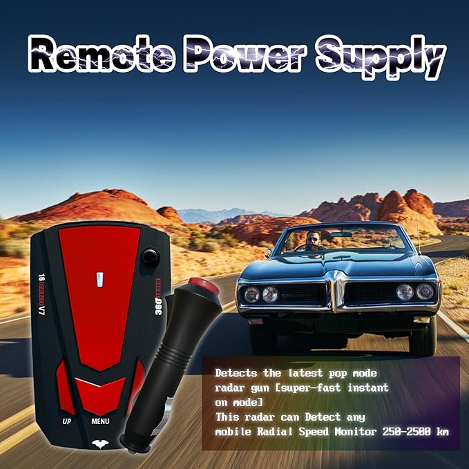 Driving Aids Laser/Radarr-Detector for Cars - Long Range Detection, Mute Memory, City/Highway Mode, Led Display, False Alert Filtering VG-2 Immunity, Ideal Gifts (Red)