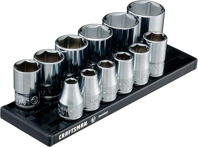 CRAFTSMAN V-SERIES Socket Set, Shallow SAE, 3/8 Inch Drive, 12 Piece (CMMT17330V)
