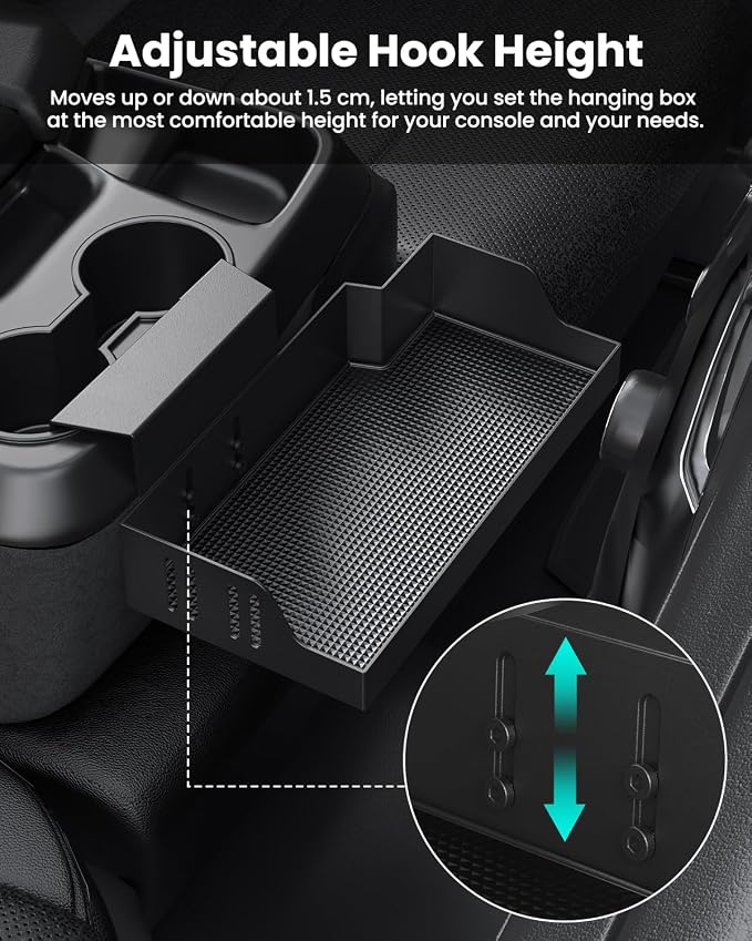 Metal Center Console Hanging Organizer Accessories for Chevy Silverado & GMC Sierra 1500 (2019–2026) and 2500HD 3500HD (2020–2026), Bench Seat Console Organizer Storage Box (Split-Bench Folding Seat)