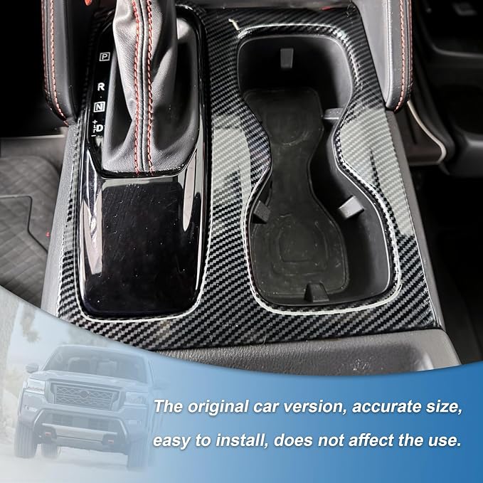 Carbon Fiber Gear Shift Panel Cover Compatible with Nissan Frontier 2022-2026