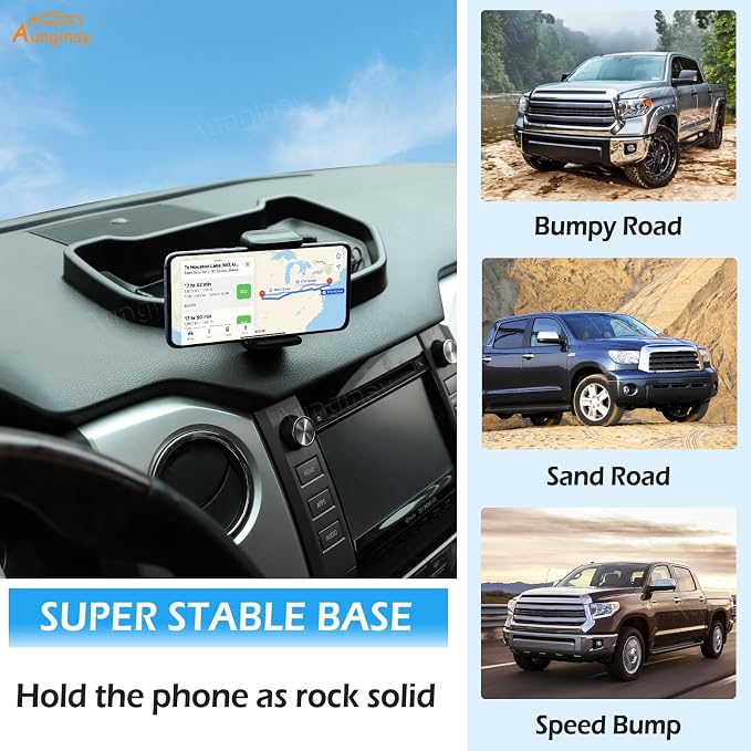 Aunginsy Center Console Dashboard Storage Tray with Phone Holder Compatible with Toyota Tundra 2007-2021, Instrument Multi-Functional Mobile Phone Mount Storage Box Organizer Tray Insert Accessories