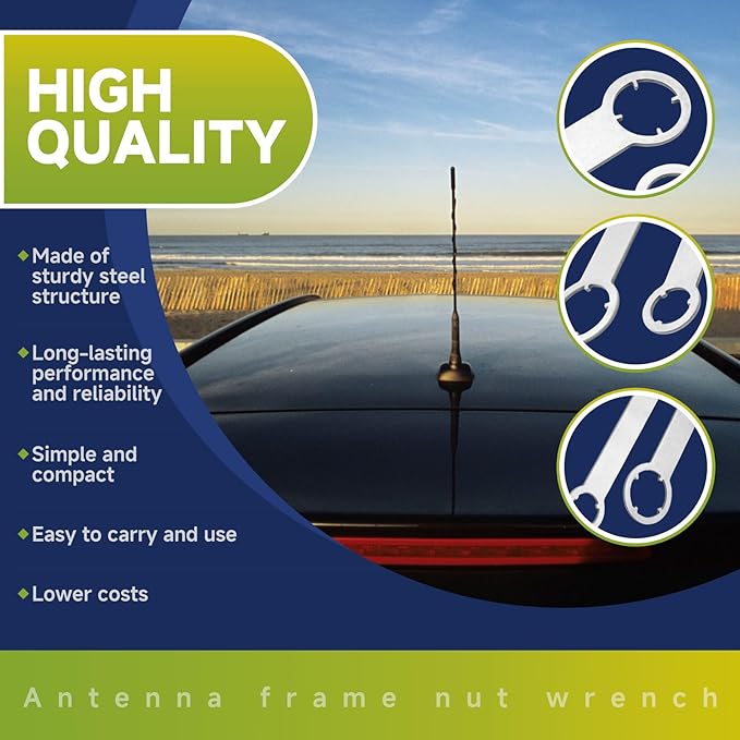 Antenna Bezel Nut Wrench, Car Antenna Removal Tool, Pin-Type Spanner – Fits 1-1/4" (31mm), 1" (25mm), 7/8" (22mm), 3/4" (20mm) – Measure Before Purchase to Ensure Proper Fit