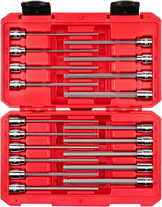 TEKTON Long Ball End Hex Bit Socket Set, 19-Piece | SHB91321