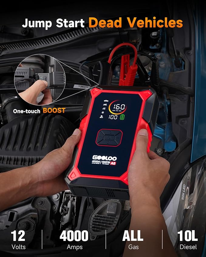 GOOLOO A5 Jump Starter with Air Compressor & GOOLOO DEEPSCAN DS200 OBD2 Scanner Diagnostic Tool