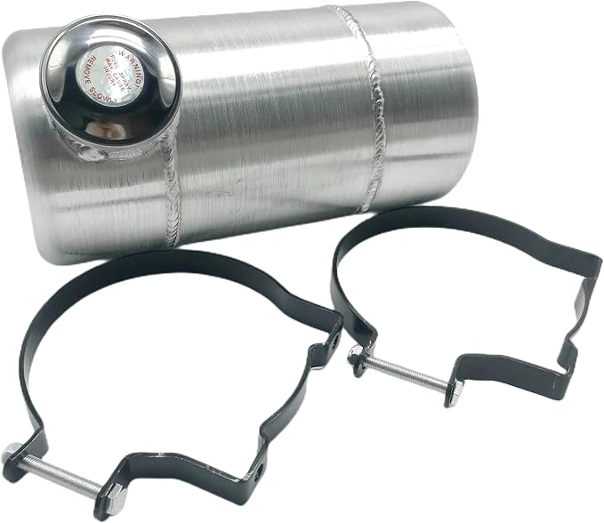 JSD 1.25 Gallons 6" x 12" Aluminum Spun Round Gas Tank /Fuel Tank End Fill 1/4" NPT Outlet for go kart ,dune buggy