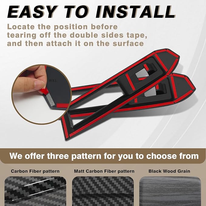 Muslogy Interior Trim Kit Cover 11PCS for 2024 2025 2026 Toyota Tacoma & 2025 2026 4Runner Steering Wheel Center Console Window Switch Inner Door Cover(Won't Fit 2Door Tacoma) (Matte Carbon Fiber)