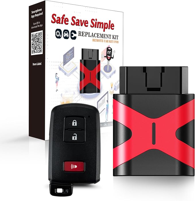 Programmable Keyfob, Replacement Car Keys Fob and DIY Programmer Kit for 2013 2014 2015 2016 2017 RAV4/Camry/Corolla/Tacoma/Tundra Smart Remote HYQ14FBA 281451-0020 (3 BTN Programmer Kit)