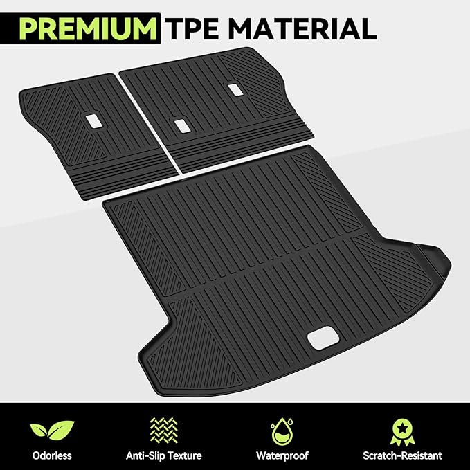 Tongama-Cargo Mat for 2017-2025 Mazda CX-5, All Weather TPE Trunk Mat and Backrest Mats Protectors for Mazda CX-5 Waterproof Interior Accessories