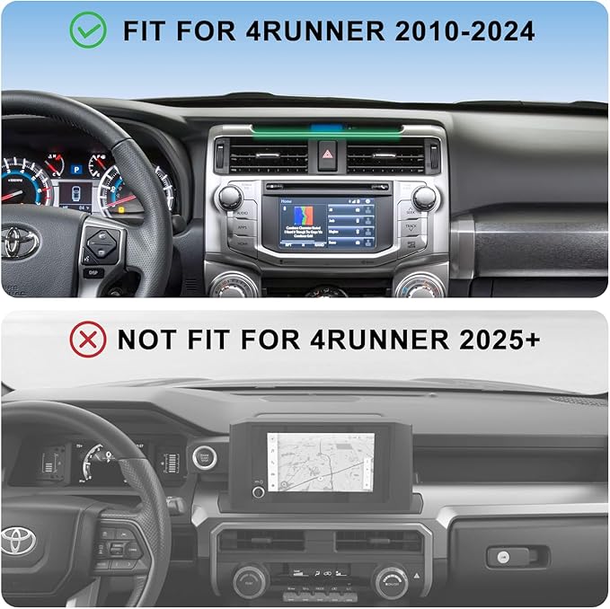 5th Gen Toyota 4Runner Phone Mount Holder, Dash Metal Magnetic Phone Holder for 4Runner 2024 2023 2022 2021 2020-2010, Toyota 4Runner Accessories for All Smartphones, 360° Adjustable, Easy to Install