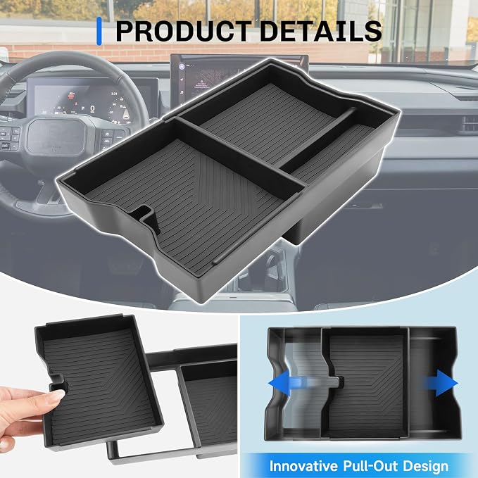 SXCY for 2026 Toyota RAV4 Center Console Organizer [Innovative Pull-Out Design] for 2026 Toyota RAV4 Accessories for 2026 Toyota RAV4 Console Organizer Armrest Console Tray